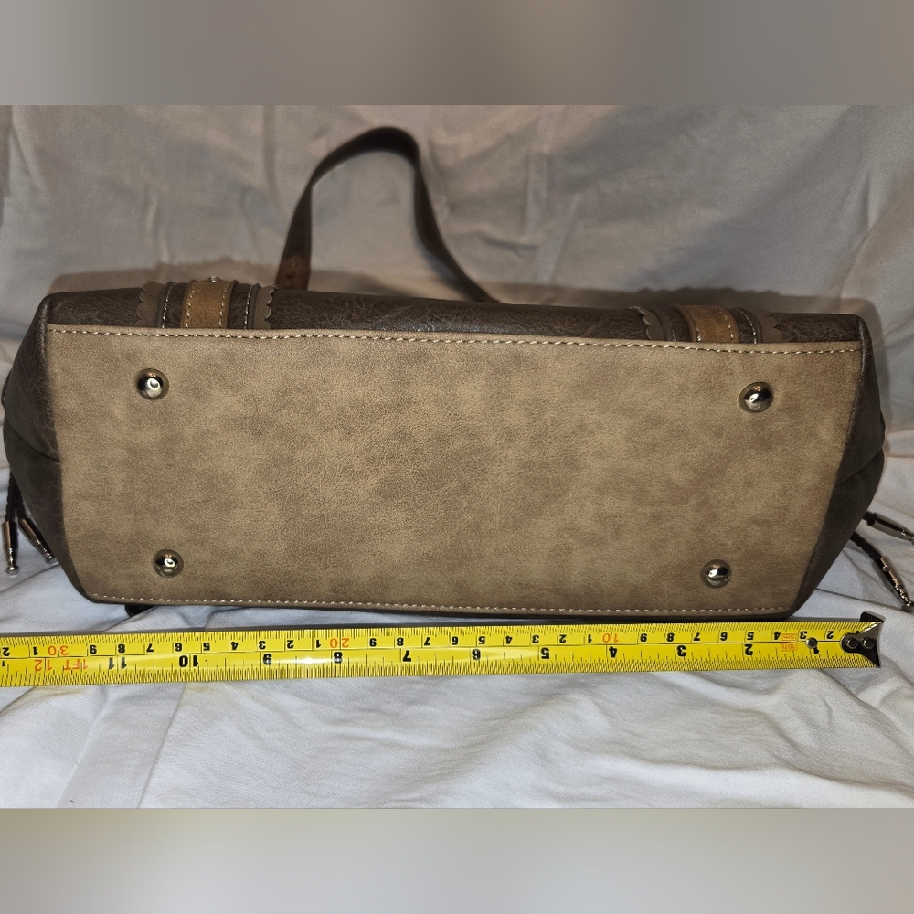 Justin Boots Tan and Brown Tote with Lace Accent - Picture 6 of 10